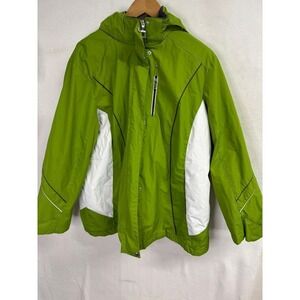 Zeroposur | Women's lime green winter zip up jacket‎ | X-Large